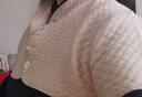 南极人纯棉护肩保暖睡觉肩周炎肩颈坎肩女月子产妇中老年颈椎防寒坎肩 米色短袖L码（120-140斤） 实拍图
