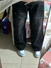 趣米乐美式潮流阔腿牛仔裤女秋冬季新款小个子高腰显瘦宽松垂感直筒裤子 黑灰色【常规款】 M 实拍图