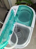 小鸭迷你洗衣机 半自动双缸桶洗衣机 母婴儿童宝宝洗衣机小型 2.5KG T蓝基础款【蓝光+240W功率+塑料内筒】 实拍图