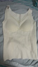 猫人女士保暖背心女桑蚕丝内衣罗纹蕾丝秋冬带胸垫吊带免穿文胸白色L 实拍图