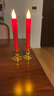 led电子蜡烛灯无烟仿真长杆蜡烛灯寺庙佛堂供佛灯佛前灯婚庆装饰 红色电子蜡烛灯+金色底座(1对) 实拍图
