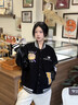 BJHG不计后果新年红色棒球服男款春季潮牌呢子外套美式复古夹克上衣女 澜夜黑 XL 实拍图