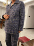 多俏美男士睡衣秋冬季纯棉加厚夹棉格子三层保暖2025年新款家居服套装爸 TQ16096套装 L 实拍图
