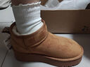 热风（Hotwind）雪地靴女士秋冬新款暖绒一脚蹬松糕厚底增高休闲短靴温暖舒适棉鞋 02棕色 37 实拍图