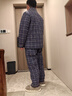 多俏美男士睡衣秋冬季纯棉加厚夹棉格子三层保暖2025年新款家居服套装爸 TQ16096|男套装 L 实拍图