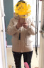 雅鹿短款羽绒服女2024年反季冬季保暖连帽学生韩版宽松小个子通勤外套 米色 S (155) 【推荐105斤以内】 实拍图