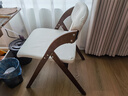 岳虎 实木可折叠椅家用椅子餐椅靠背椅办公椅电脑椅北欧简约便携 折叠升级款#胡桃色+米白色布 实拍图