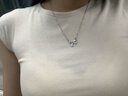 森之恋蝴蝶结纯银S925项链女士锁骨链轻奢设计感送女神情人节生日礼物 白金色 实拍图