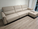 左右真皮沙发【力荐】客厅新款网红奶油风家具小户型直排皮艺沙发6018 [7]2.8m|奶油白|大三人位+脚踏 实拍图