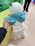 巴拉巴拉童装婴儿连体羽绒服连体衣宝宝衣服冬装哈衣爬服萌趣男童女童 蓝绿41501 90cm 实拍图