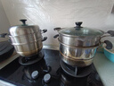 爱仕达（ASD） 不锈钢蒸锅加厚复底带蒸笼蒸篦蒸馒头大汤锅 燃气明火电磁炉通用 三层蒸锅（半玻盖） 26cm 实拍图