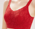 千奈美内衣女大胸显小薄款无痕无钢圈全罩杯收副乳文胸 大红色 L 实拍图