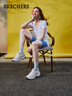 斯凯奇（Skechers）小白熊女鞋夏季厚底百搭老爹鞋透气熊猫鞋休闲运动鞋99999863 实拍图