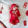 DUTRIEUX周岁礼服男宝宝女抓周衣服婴儿夏季满月百天生日宴连体衣唐装 标准长袖【不含帽袜】 59 【9-11斤】满月穿 实拍图
