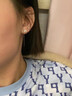 BJYLS999足银玫瑰花耳钉女养耳洞纯银耳线耳环不易过敏免摘耳饰礼物女 999足银玫瑰花银色（耳线款） 实拍图