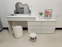 虹森梳妆台斗柜一体实木奶油风2025新款化妆桌卧室简约现代主卧化妆台 白色1.2米妆台+斗柜+镜子+水晶凳 实木包上门安装 实拍图