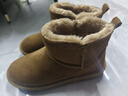 意尔康雪地靴女短筒棉鞋加绒女靴保暖面包鞋 26322W 浅棕色 40  实拍图