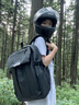 思博亚男士双肩包可放篮球装备包健身包电脑头盔大容量背包防泼水 黑色 实拍图