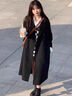 多菲尼森 黑色毛呢外套女秋冬2024新款高级感中长款小个子赫本风呢子大衣 大衣黑色【夹棉加厚】 S 【适穿90-110斤】 实拍图