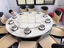 酒店餐桌大圆桌电动转盘岩板16人20人餐厅火锅桌带电磁炉别墅家用 定制款 实拍图
