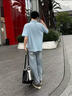 真维斯（Jeanswest）Polo衫男夏季简约休闲透气短袖男士时尚百搭商务t恤潮流宽松上衣 【7A抗菌】雾霾蓝(快乐柯基胸标) XL /180(体重140-160斤左右) 实拍图