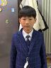 罗蒙儿童西装马甲套装男童主持人礼服英伦风花童钢琴演出服 藏青格140 实拍图