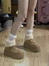 贞喜气冬季新款雪地靴女百搭厚底保暖加厚时尚小个子加绒松糕底博肯棉鞋 驼色 松糕厚底雪地靴【翻领】 37 实拍图