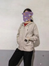 FSHE连帽拉链针织开衫女外套2025外套女春秋新款韩版时尚宽松加厚上衣 米色 M 95/110斤 实拍图