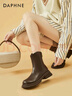 达芙妮（DAPHNE）短靴女靴子2024年秋冬季高级感马丁女靴学生加绒增高厚底瘦瘦靴 棕色加绒 39 实拍图