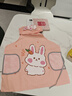 贝瑞加（Babyprints）儿童围裙宝宝罩衣小孩画画反穿衣防水防脏带袖套 粉小兔 实拍图