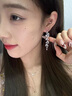 伊灿长款流苏水晶锆石耳环小众设计感高级耳坠夸张显瘦耳饰无耳洞耳夹 长款流苏显瘦锆石耳夹 实拍图