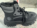 狠洋劳保男鞋子冬季加绒棉鞋工作防滑耐磨秋季运动登山黑色马丁靴子男 黑色加绒 43 实拍图