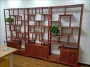 百裕达博古架实木中式多宝阁茶叶展示柜仿古客厅简约隔断置 2门1斗博古架1对 (菠萝格木)推荐 实拍图