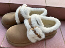 RXXBFB厚底勃肯鞋女加绒洋气复古一脚蹬棉鞋毛毛鞋女冬季外穿乐福鞋子 卡其色 36 (230mm) 实拍图