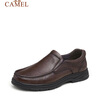 骆驼（CAMEL）软底舒适耐磨套脚中年商务休闲皮鞋男 GE12235379 棕色 43 实拍图