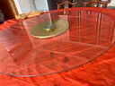 澜虞餐桌转盘家用酒店圆桌转盘钢化玻璃餐厅饭店桌子饭桌旋转桌面餐台 龙凤呈祥 直径110厘米 实拍图
