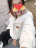 唐狮（TonLion）2024连帽面包服女棉服休闲 B款/米白 L 实拍图