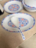 瓷雄景德镇釉下彩高白泥青花玲珑碗盘高档餐具整套陶瓷碗碟筷套装家用 青花釉里红丨釉下彩皮箱装 68头 实拍图