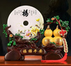 礼之源 招财葫芦平安扣摆件 天然玉石工艺品 家居客厅玄关酒柜装饰品 沙金色福禄平安扣家和万事兴 实拍图