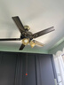 TCL美式风扇灯餐厅复古卧室家用客厅欧式电风扇吊灯多头吊扇灯 铁叶42寸-变频6档-暖光-遥控 实拍图