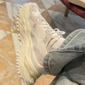 FILA FUSION斐乐女鞋经典硬糖鞋厚底鞋时尚运动休闲鞋 【棉花糖/银-MM】 硬糖鞋1代 35.5 实拍图