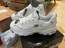 斯凯奇（Skechers）女小白鞋厚底增高休闲鞋网面透气户外运动鞋节日礼物99999863 白色/海军蓝色/WNV 37 实拍图