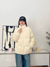 QGF加绒加厚棉衣棉服女冬季新款保暖美式立领外套高级感宽松百搭棉袄 浅绿色 L 实拍图