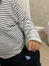 齐齐熊（ciciibear）[发热]男童打底衫秋冬款男宝宝条纹女童婴儿儿童半高领T恤 白色 100 实拍图