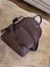 viney牛皮双肩包女休闲时尚背包轻便出行旅行包背包大容量学生电脑书包 【咖啡色】送老婆女朋友高级感实用 实拍图