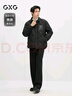 GXG男装宽松短款羽绒服衬衫外套冬季 黑色 180/XL 实拍图