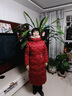 珂莱蒂尔冬季新年红白鹅绒御寒保暖长款羽绒服外套女骐骥红 灰红 2XL 实拍图