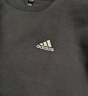 adidas情侣款休闲宽松抓绒圆领长袖卫衣套头衫男女阿迪达斯轻运动   黑色/白   L 实拍图