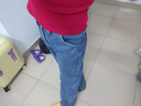 真维斯（JEANSWEST）加绒牛仔裤女冬季保暖高腰阔腿裤垂感宽松长裤子女深蓝加绒S 实拍图