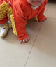 UKUHPK春夏婴儿拖把爬行服宝宝拖地爬爬服连体衣服擦地板防脏罩衣春秋款 橘红色【漏手漏脚】春秋长袖 90cm 适合20-25斤 实拍图